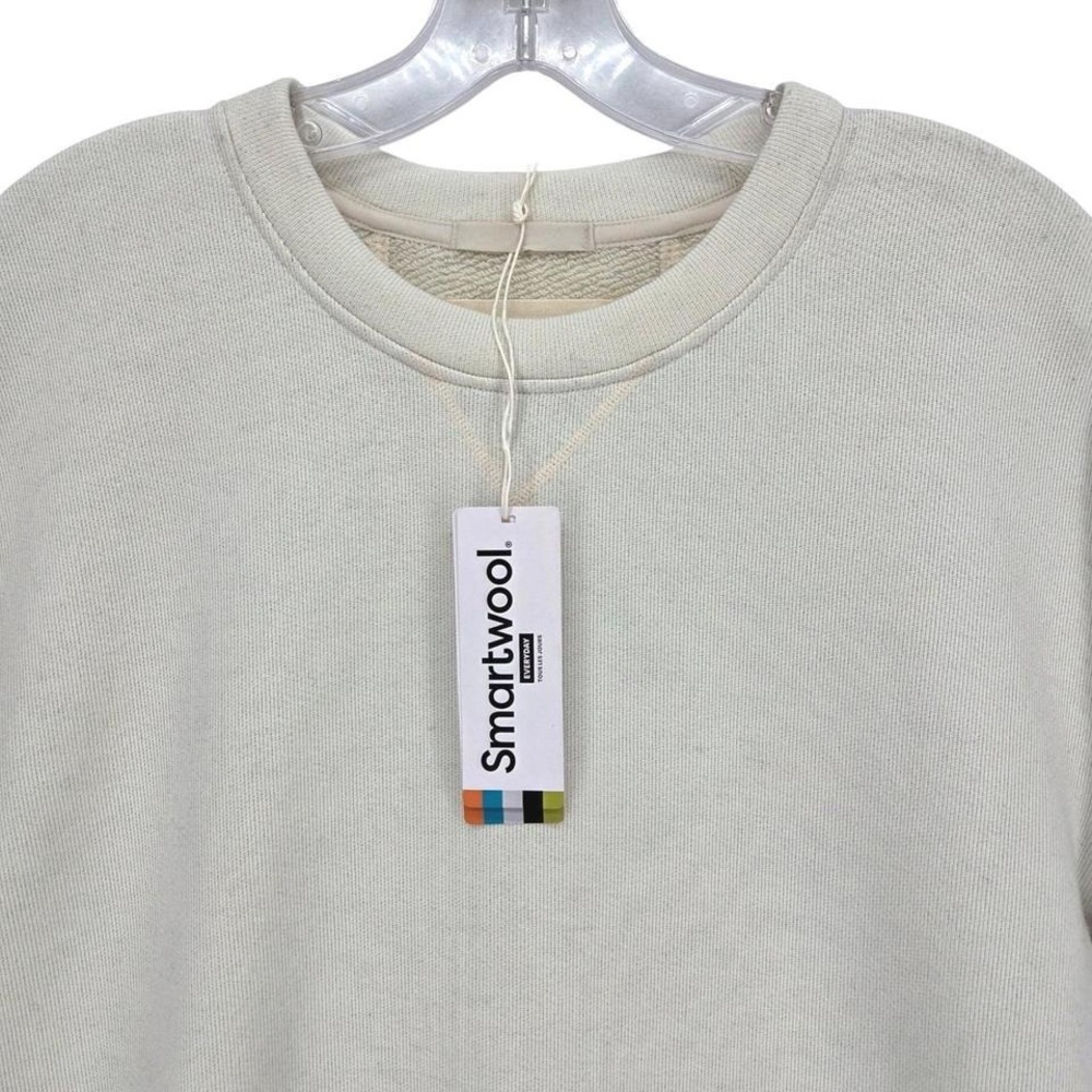 Smartwool‎ NEW Adult XS OVERSIZED Recycled Terry Crew Sweatshirt Almond Merino